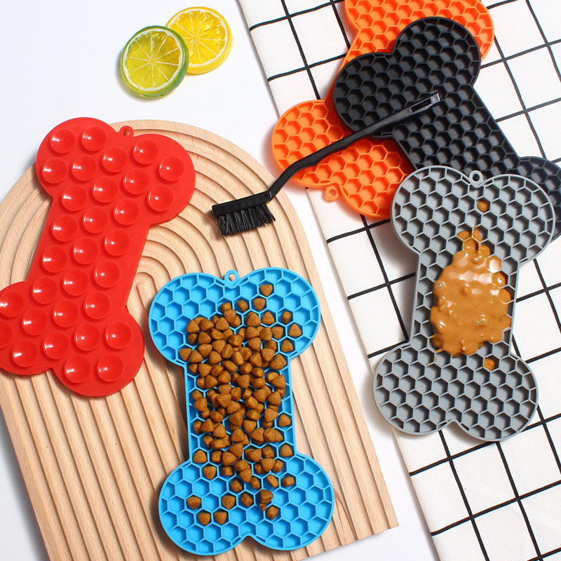 Bone Silicone Dog Slow Feeding Mat - Food Grade Pet Pad