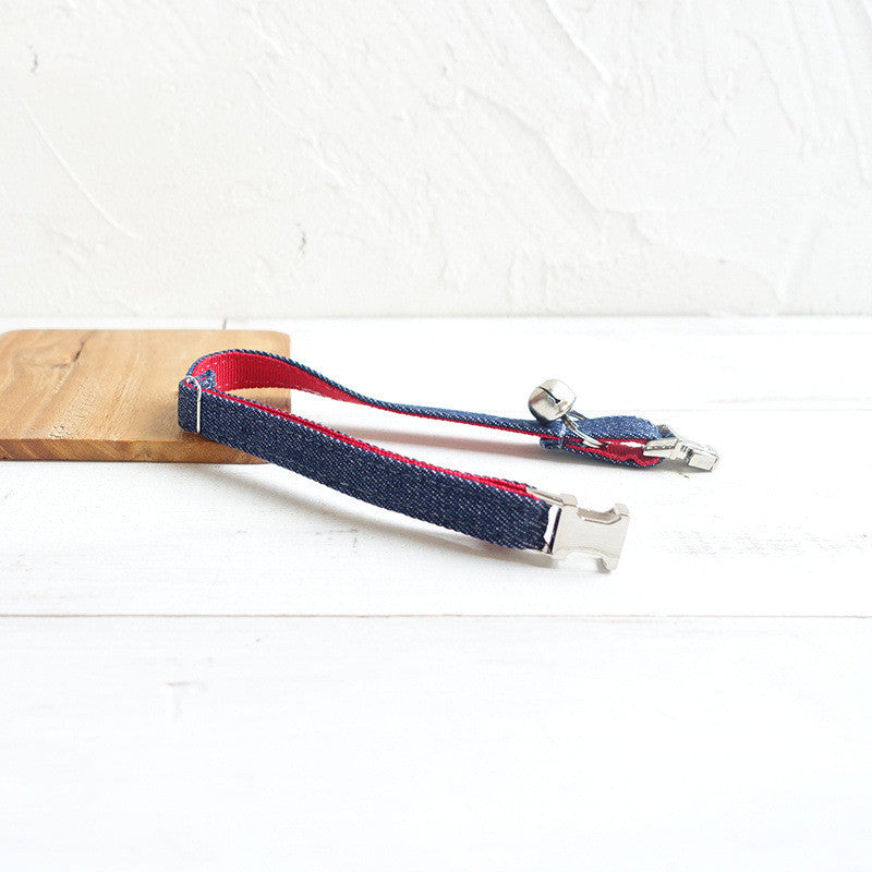 Adjustable Durable Denim Cat Collar by MUTTCO
