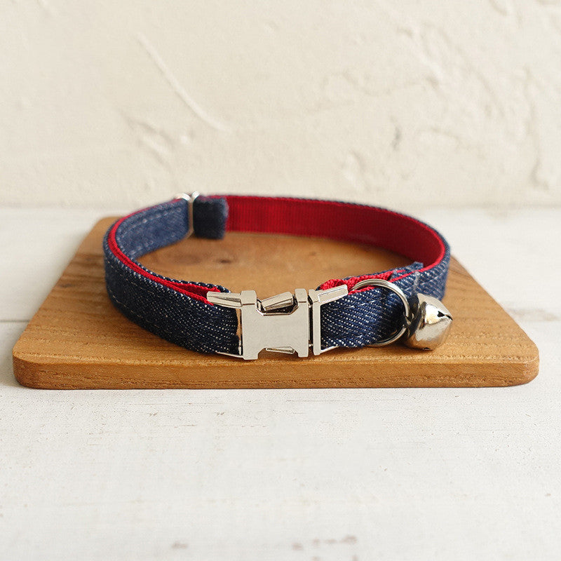 Adjustable Durable Denim Cat Collar by MUTTCO